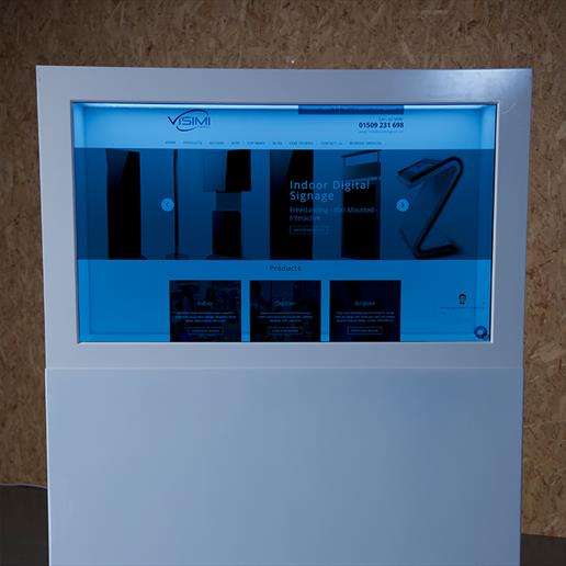 interactive transparent display, transparent android screen, touch screen showcase